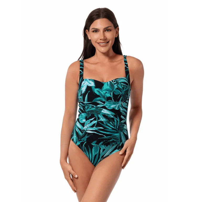 Jantzen BOLD PARADISE DOUBLE DARE SCULPTING AND TUMMY CONTROL ONE PIECE^ Perfect Prints|Perfect Black Suits