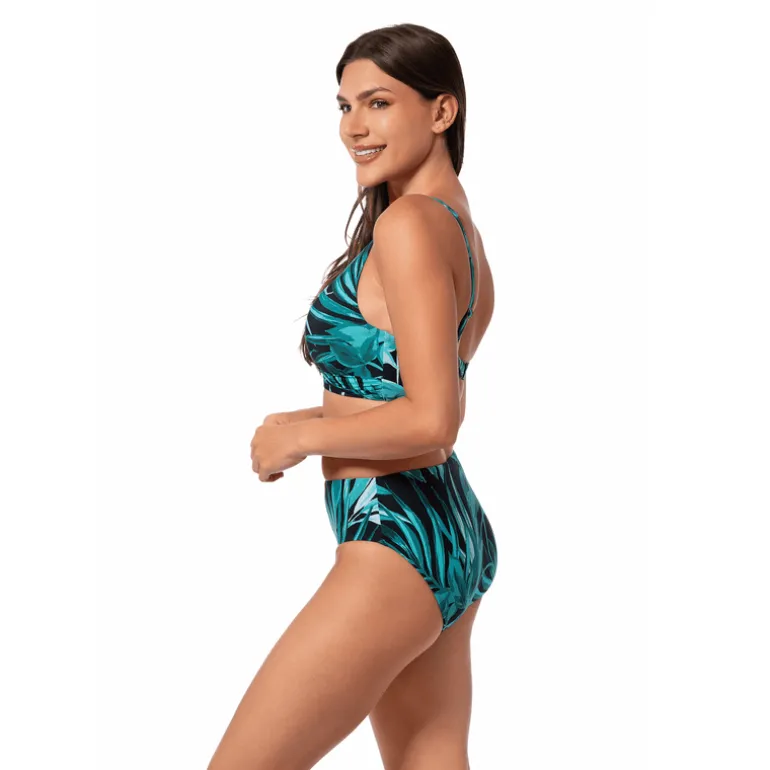 Jantzen BOLD PARADISE VERA SURPLICE BRA TOP^ Perfect Prints|Perfect Black Suits