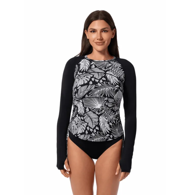 Jantzen FOREST BLAST DRAWSTRING CREW TOP^ Uv Apparel|Perfect Prints