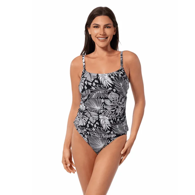 Jantzen FOREST BLAST EDEN CAMI TANKINI TOP^ Perfect Prints|Perfect Black Suits