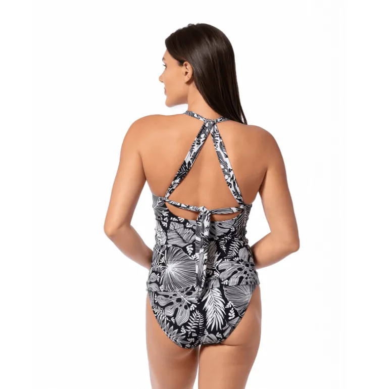 Jantzen FOREST BLAST LOUISE WRAP TANKINI TOP^ Perfect Prints|Perfect Black Suits