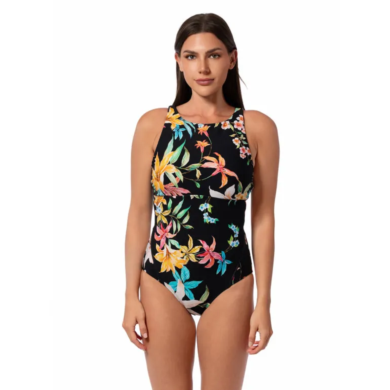 Jantzen GARDEN PARTY HIGH LINE ONE PIECE^ Floral Print Suits|Perfect Prints