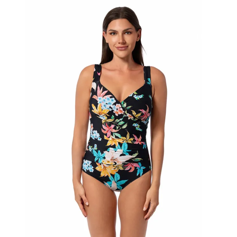Jantzen GARDEN PARTY SURPLICE MIO ONE PIECE^ Floral Print Suits|Perfect Prints