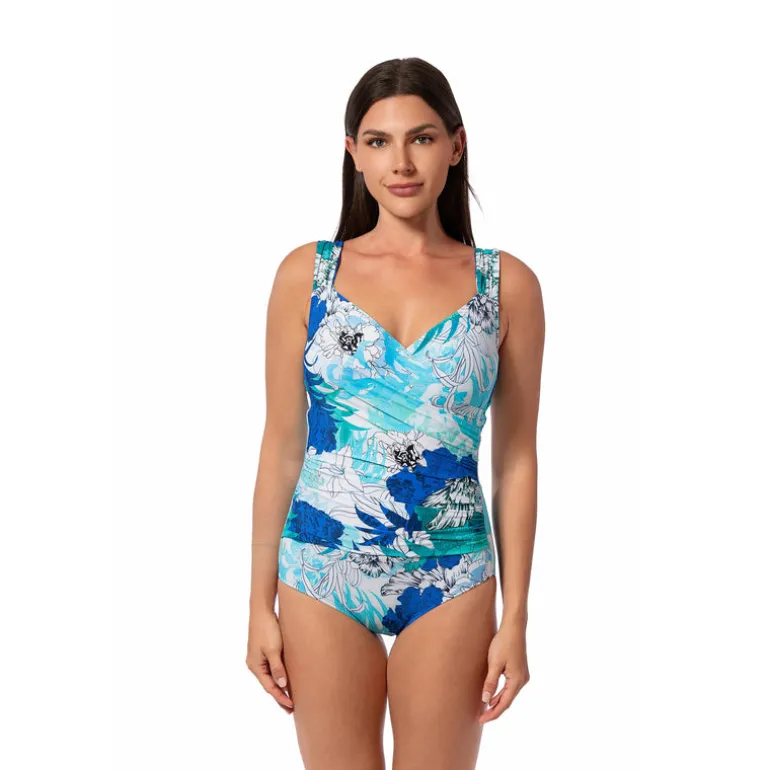 Jantzen GLOWING FIELDS SURPLICE MIO ONE PIECE^ Floral Print Suits|Perfect Prints
