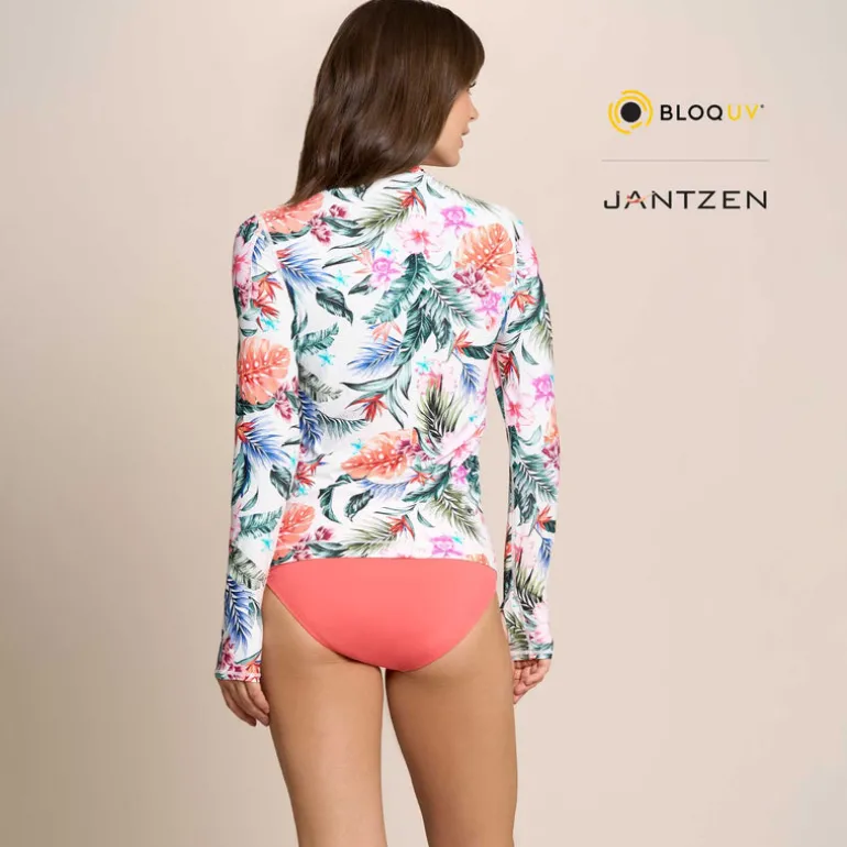 Jantzen HAWAIIAN TERRACE 24/7 SWIM RASH GUARD TEE TOP^ Beachwear|Uv Apparel