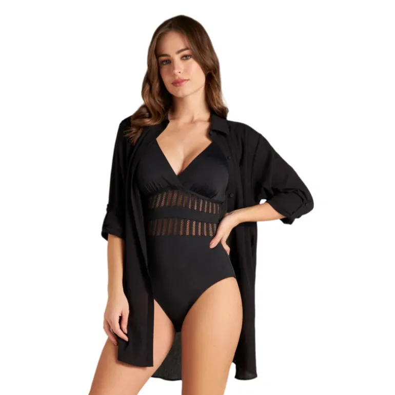 Jantzen MARIE HIGH-LOW SHIRT COVERUP^ Beachwear|Solid Color Suits