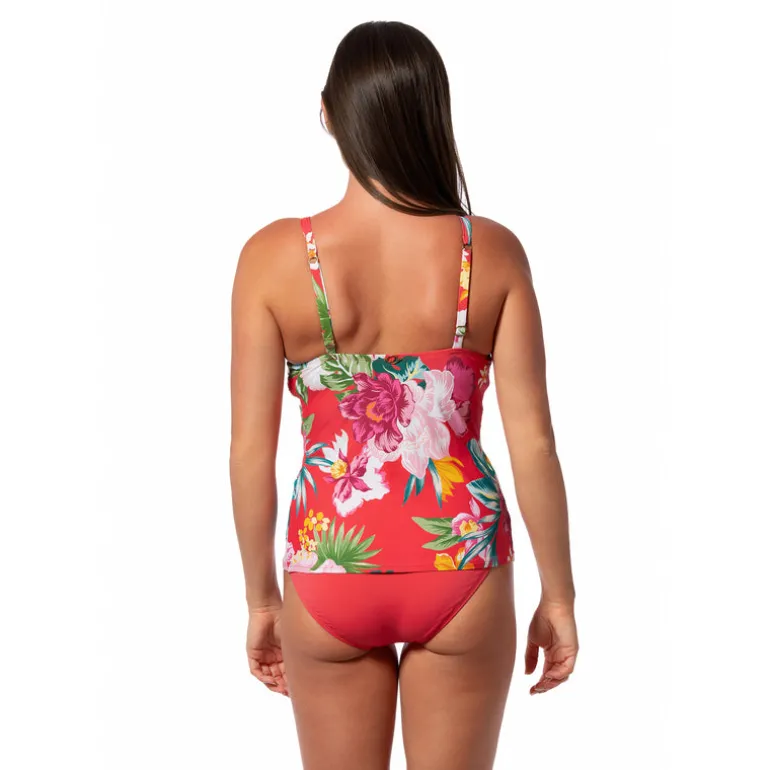 Jantzen MORNING BLOOM AUDREY DRAPE TANKINI TOP^ Floral Print Suits|Perfect Prints