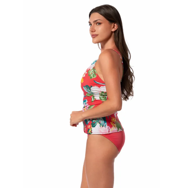 Jantzen MORNING BLOOM AUDREY DRAPE TANKINI TOP^ Floral Print Suits|Perfect Prints
