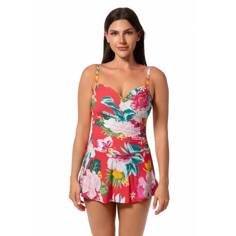 Jantzen MORNING BLOOM FLIRTY SWIMDRESS^ Floral Print Suits|Perfect Prints