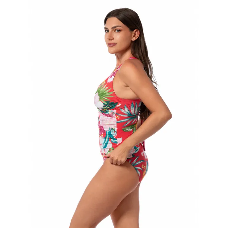Jantzen MORNING BLOOM LOUISE WRAP TANKINI TOP^ Floral Print Suits|Perfect Prints