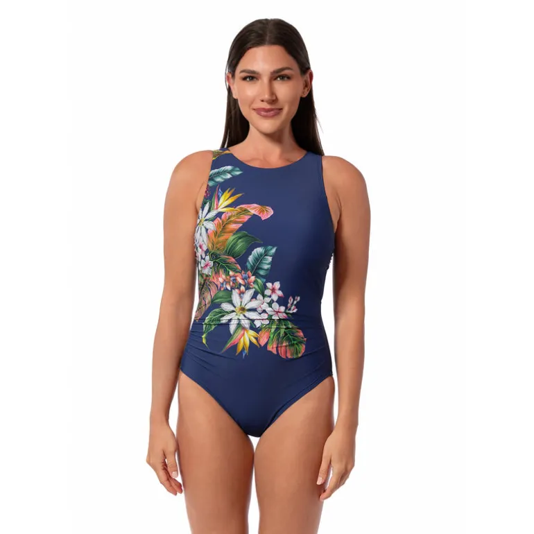 Jantzen PALM DELIGHT FARRAH HIGH NECK ONE PIECE^ Floral Print Suits|Perfect Prints