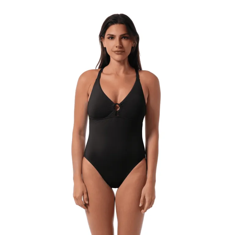 Jantzen PARIS ONE PIECE^ Solid Color Suits|Perfect Black Suits