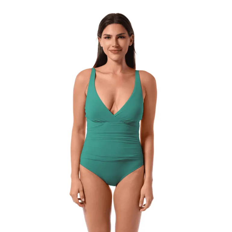 Jantzen PATTY SURPLICE ONE PIECE^ Solid Color Suits|One Pieces