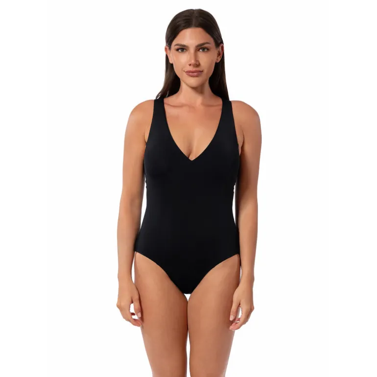 Jantzen ROYAL BLACK JUDE ONE PIECE^ Perfect Prints|Solid Color Suits