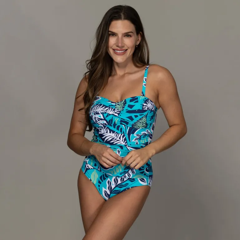 Jantzen SECRET GARDEN FLORA BANDEAU ONE PIECE^ Perfect Prints|One Pieces