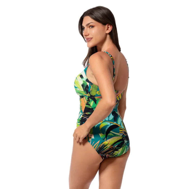 Jantzen SUNSET MAGIC HELEN SURPLICE ONE PIECE^ Perfect Prints|One Pieces