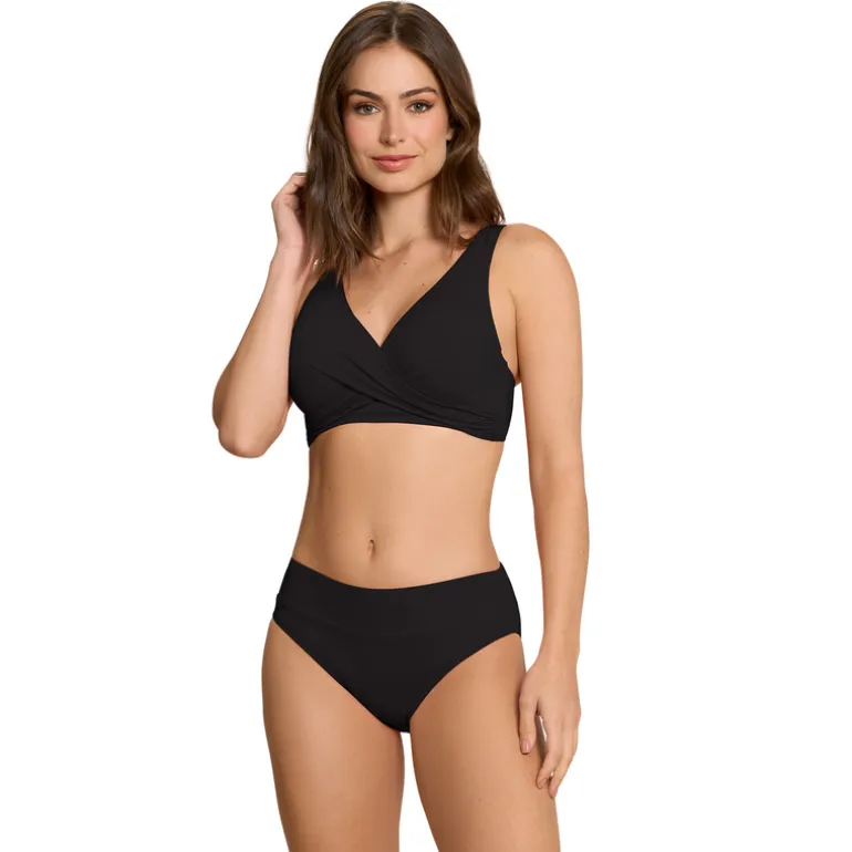Jantzen VERA SURPLICE BRA TOP^ Solid Color Suits|Perfect Black Suits