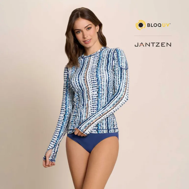Jantzen WATER DUNES 24/7 SWIM RASH GUARD TEE TOP^ Beachwear|Uv Apparel
